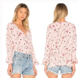 Sanctuary Pink Flowy Floral Blouse. Size M